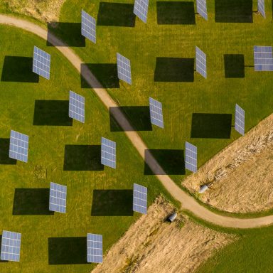 Solar panels at Middlebury College in Middlebury, Vermont