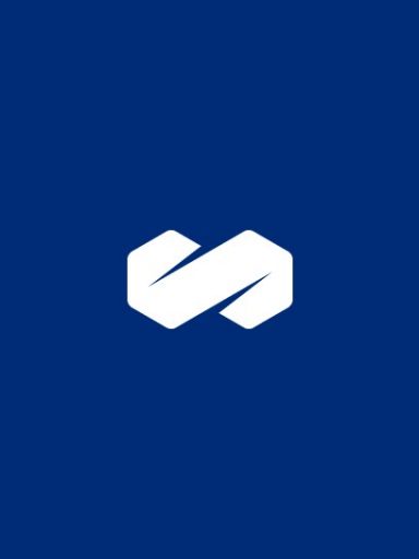 White mercer logo on a blue background