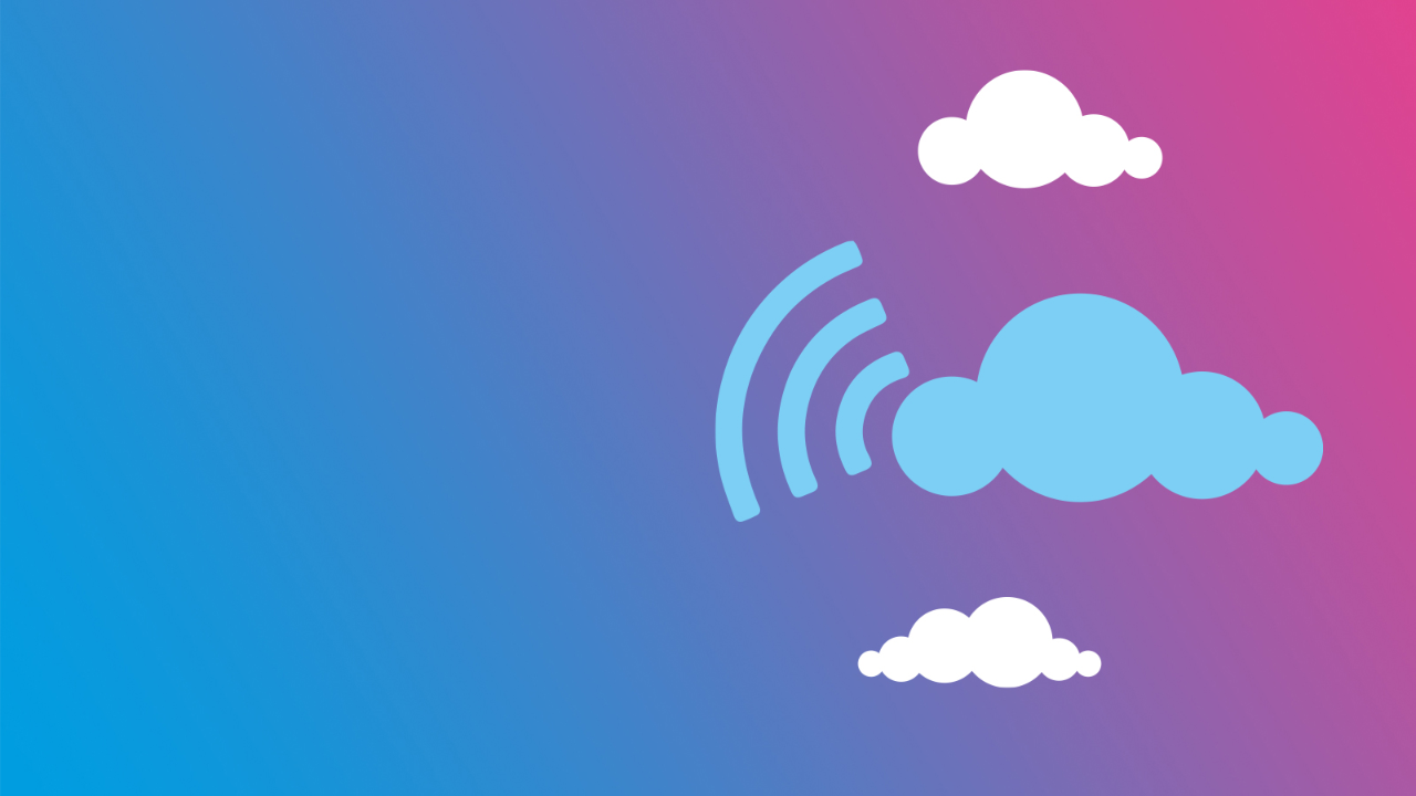 Cartoon cloud is sending wi-fi signal 1600x900